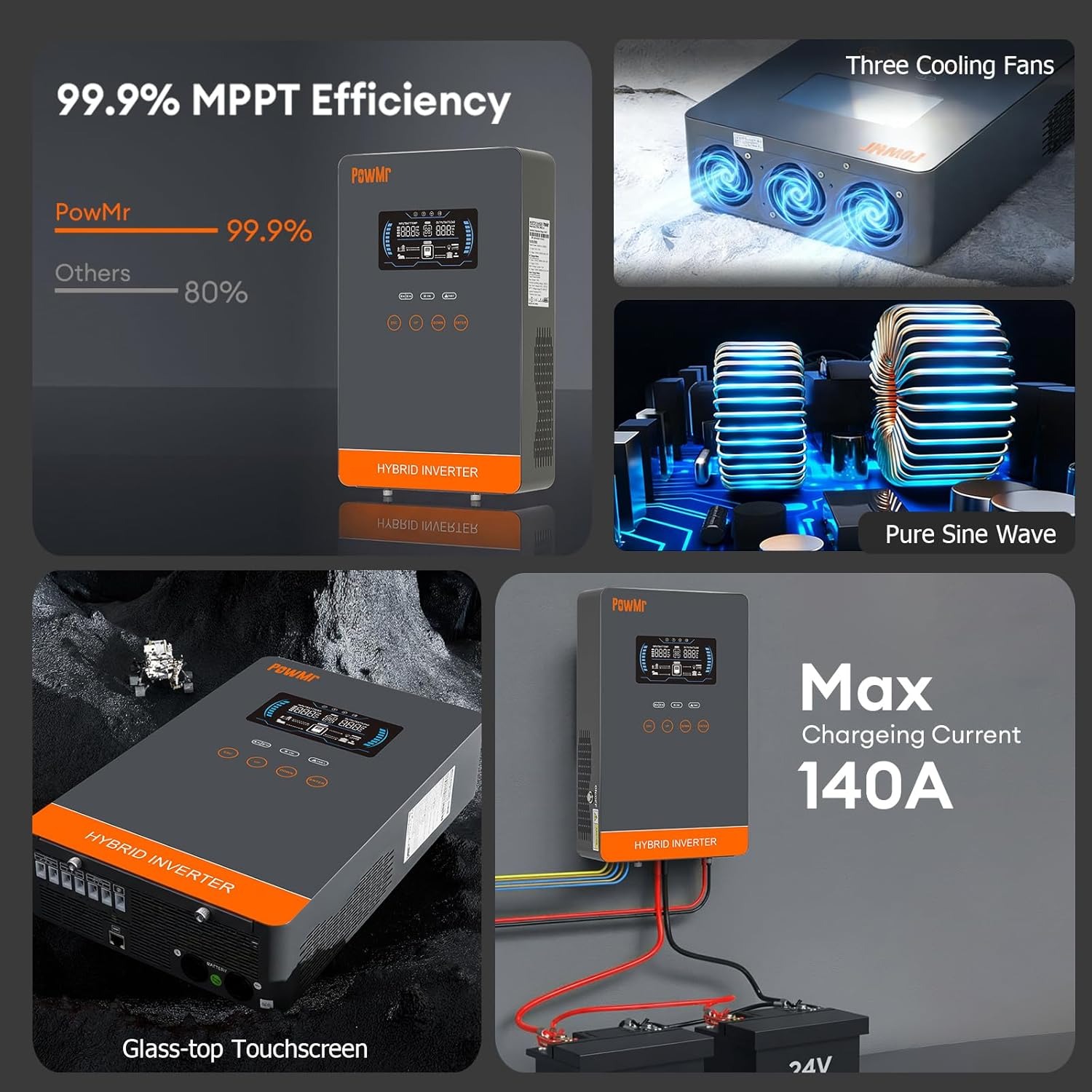 PowMr USA 4000W 24V Hybrid Sol - đánh giá và giá Farming Agriculture Tools